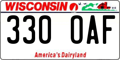 WI license plate 330OAF