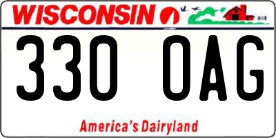 WI license plate 330OAG