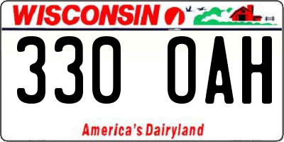 WI license plate 330OAH