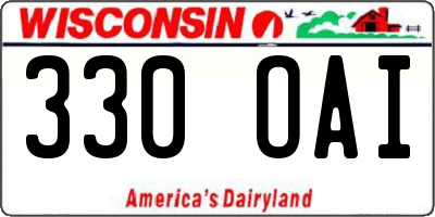 WI license plate 330OAI