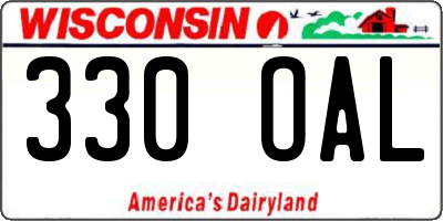WI license plate 330OAL