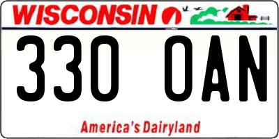WI license plate 330OAN