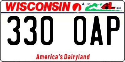 WI license plate 330OAP