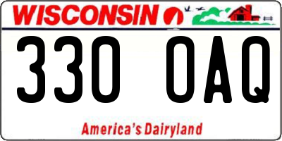 WI license plate 330OAQ
