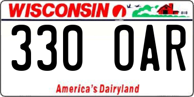 WI license plate 330OAR
