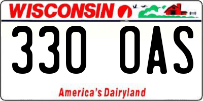 WI license plate 330OAS