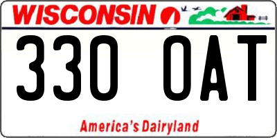 WI license plate 330OAT