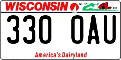 WI license plate 330OAU