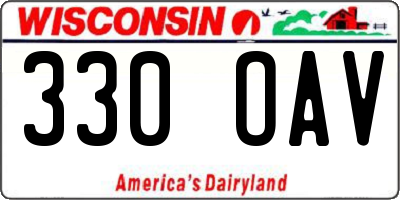 WI license plate 330OAV