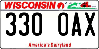 WI license plate 330OAX