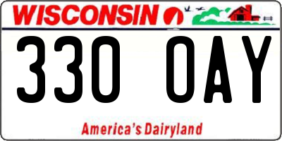 WI license plate 330OAY