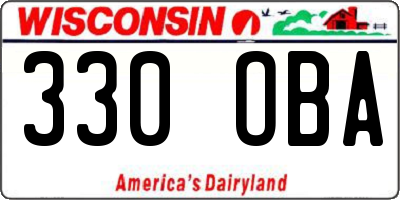 WI license plate 330OBA