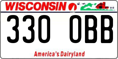 WI license plate 330OBB