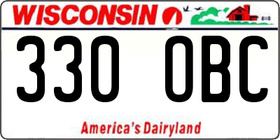WI license plate 330OBC