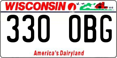 WI license plate 330OBG