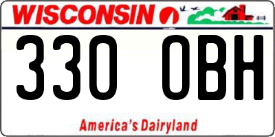 WI license plate 330OBH
