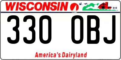 WI license plate 330OBJ