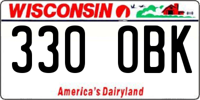 WI license plate 330OBK