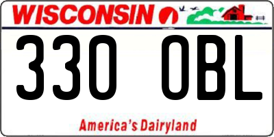 WI license plate 330OBL