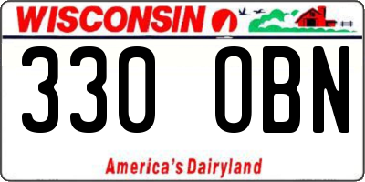 WI license plate 330OBN