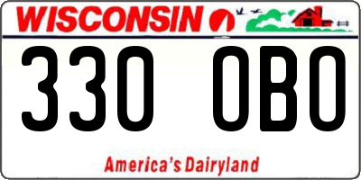 WI license plate 330OBO