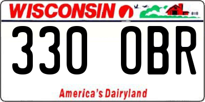 WI license plate 330OBR