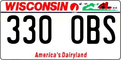 WI license plate 330OBS