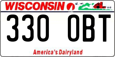 WI license plate 330OBT