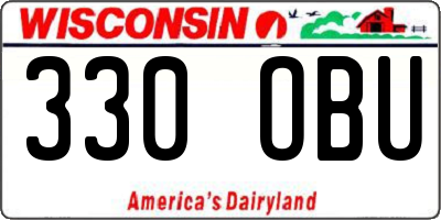 WI license plate 330OBU