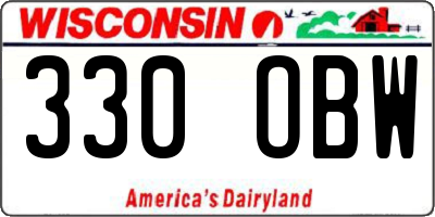 WI license plate 330OBW