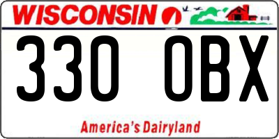 WI license plate 330OBX