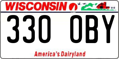 WI license plate 330OBY
