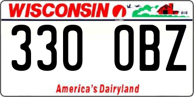 WI license plate 330OBZ