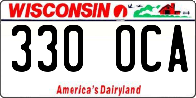 WI license plate 330OCA