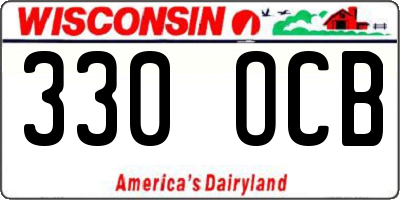 WI license plate 330OCB