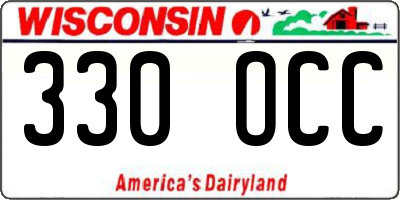 WI license plate 330OCC