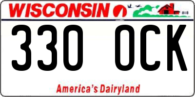 WI license plate 330OCK