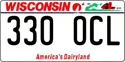 WI license plate 330OCL