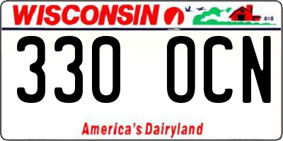 WI license plate 330OCN