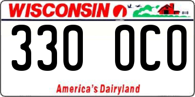 WI license plate 330OCO