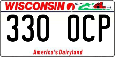 WI license plate 330OCP