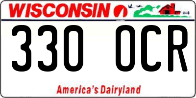 WI license plate 330OCR