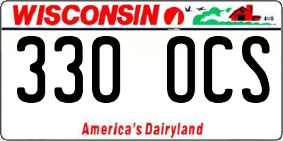 WI license plate 330OCS