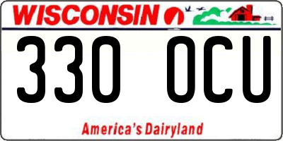 WI license plate 330OCU
