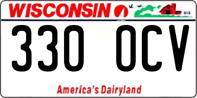 WI license plate 330OCV