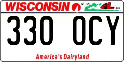 WI license plate 330OCY