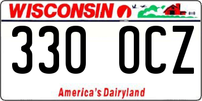 WI license plate 330OCZ