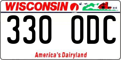 WI license plate 330ODC