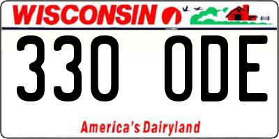 WI license plate 330ODE