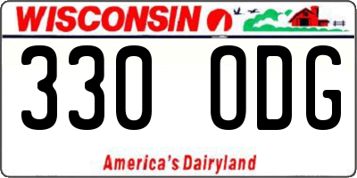 WI license plate 330ODG